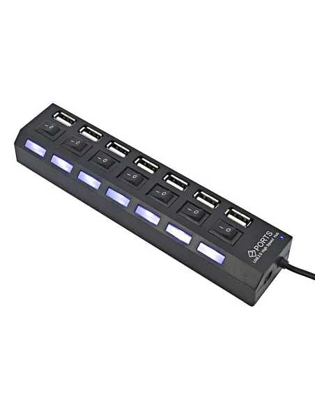 Hub USB 2.0 alimentat extern, 7 porturi cu întrerupător