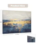 Tablou Canvas Briful Abstract Albastru Auriu 80x60 cm