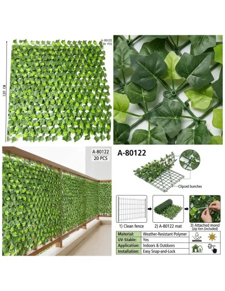 Gard decorativ iederă artificială 250 cm, textil + PVC