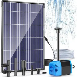 Pompă Solară Fântână POPOSOAP 12W, 160GPH, 4 Duze