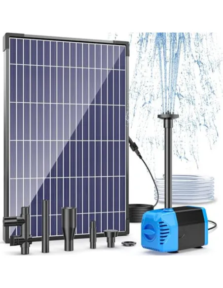 Pompă Solară Fântână POPOSOAP 12W, 160GPH, 4 Duze