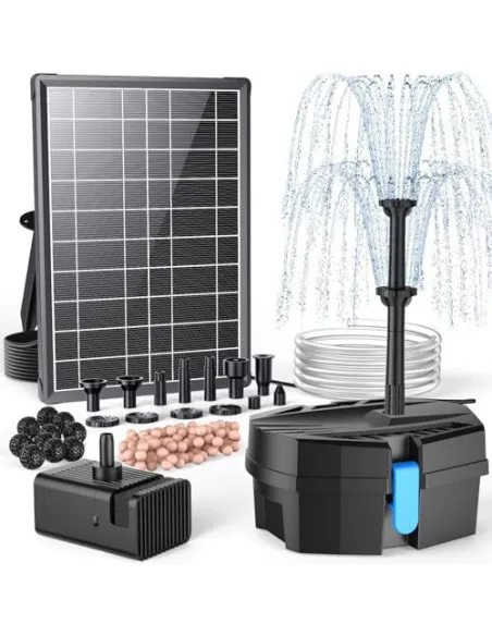 Pompă Solară Fântână POPOSOAP 12W, 160GPH, 4 Duze