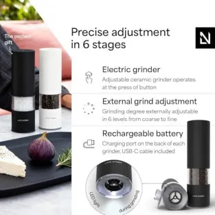 Râșnițe Electrice LARS NYSØM Set 2buc, USB-C, LED 2
