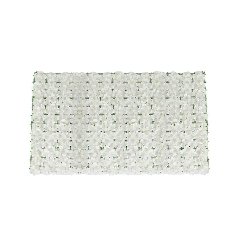 Gard artificial cu flori 100x100 cm, alb