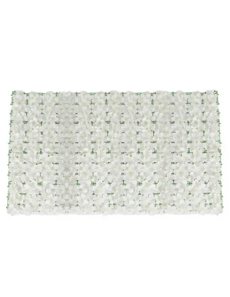 Gard artificial cu flori 100x100 cm, alb
