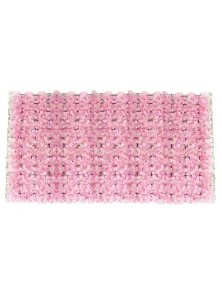 Gard artificial cu flori 100x100 cm, alb