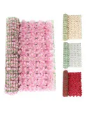 Gard artificial cu flori 100x100 cm, alb