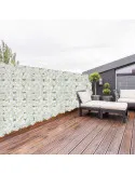 Gard artificial cu flori 100x100 cm, alb
