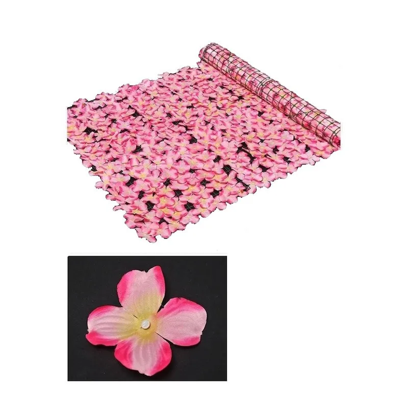 Gard artificial cu flori 100x100 cm, alb