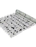 Gard artificial cu flori 100x100 cm, alb