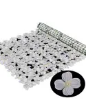 Gard artificial cu flori 100x100 cm, alb