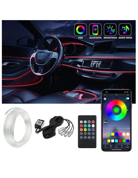 Banda LED lumini ambientale auto, 5 unitati, 6M