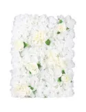 Panou Floral Decorativ cu Flori Artificiale Albe și Frunze, 40x60 cm