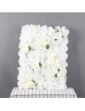 Panou Floral Decorativ cu Flori Artificiale Albe și Frunze, 40x60 cm