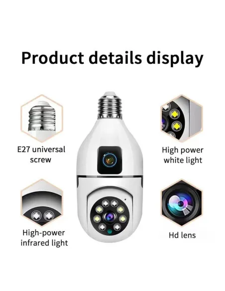 Camera dubla de supraveghere in bec, Wi-Fi Jortan, JTZ-9696, night vision + Card memorie 32gb