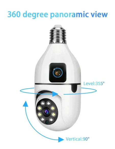 Camera dubla de supraveghere in bec, Wi-Fi Jortan, JTZ-9696, night vision + Card memorie 32gb