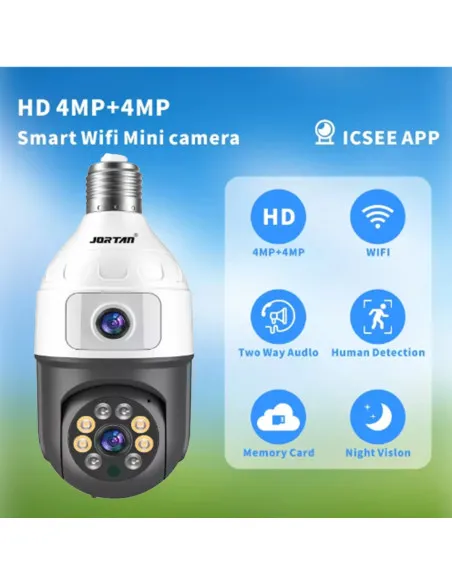 Camera dubla de supraveghere in bec, Wi-Fi Jortan, JTZ-9696, night vision + Card memorie 32gb