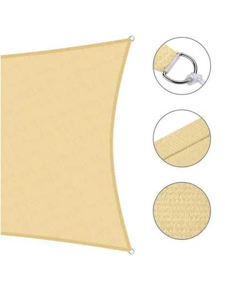 Cumpara Copertină de Umbrire 3x3 m, Crem, 180