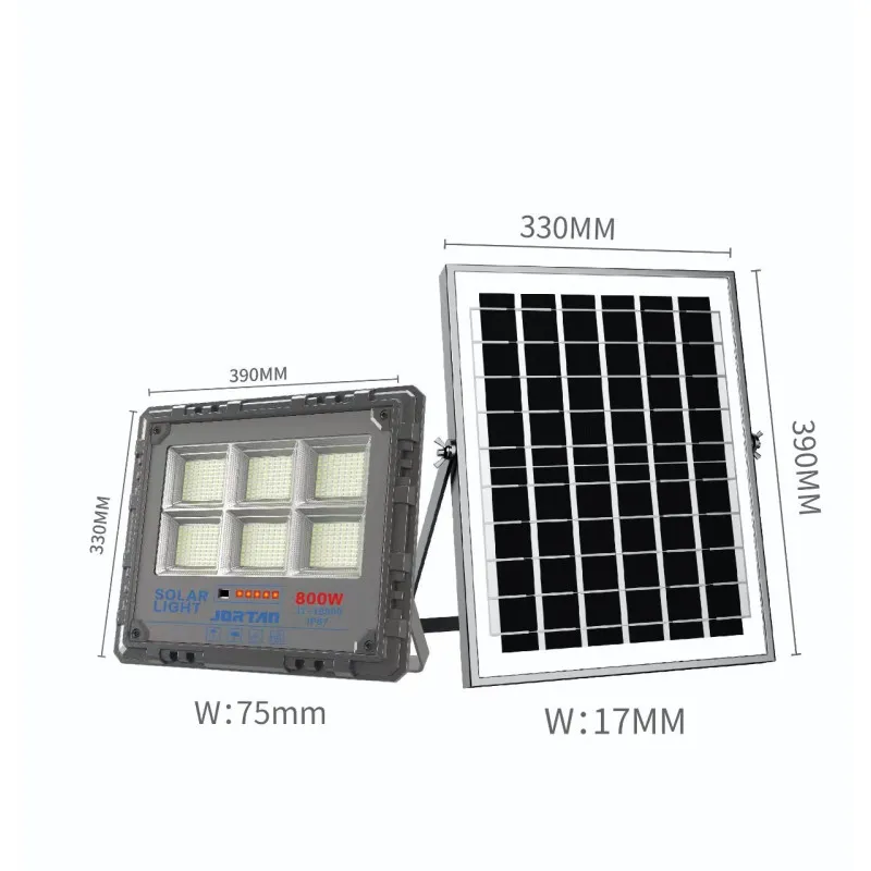 Proiector Solar LED Jortan 800W/ 1000W, Senzor de Mișcare, Telecomandă, IP66, 9000 lm