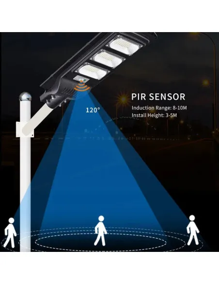 Lampa solara clasica JORTAN 50W/100W/150W/200W/ 250W/300W cu telecomanda si senzor de lumina