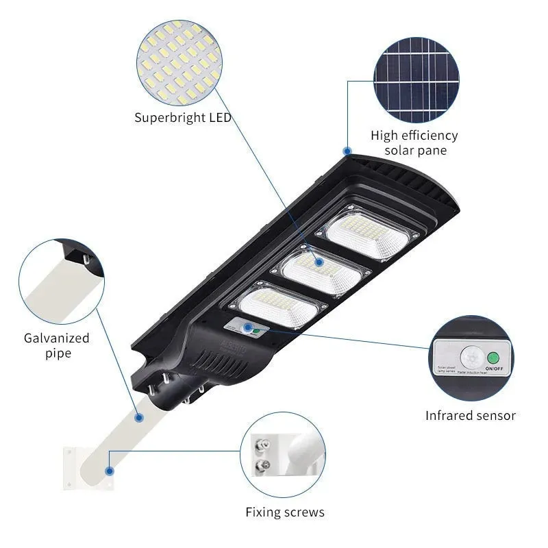 Lampa solara clasica JORTAN 50W/100W/150W/200W/ 250W/300W cu telecomanda si senzor de lumina