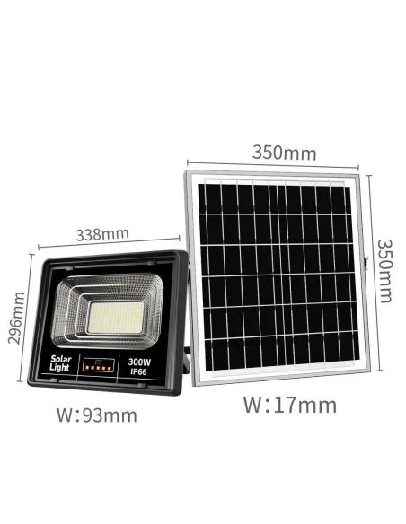 Proiector Solar LED cu Lupă și Telecomandă, IP66, 100W/ 200W/ 400W/ 600W/ 800W/ 1000W