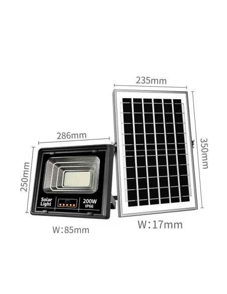 Proiector Solar LED cu Lupă și Telecomandă, IP66, 100W/ 200W/ 400W/ 600W/ 800W/ 1000W