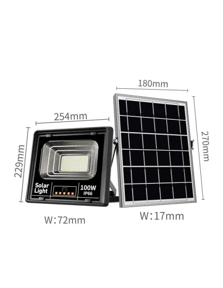 Proiector Solar LED cu Lupă și Telecomandă, IP66, 100W/ 200W/ 400W/ 600W/ 800W/ 1000W